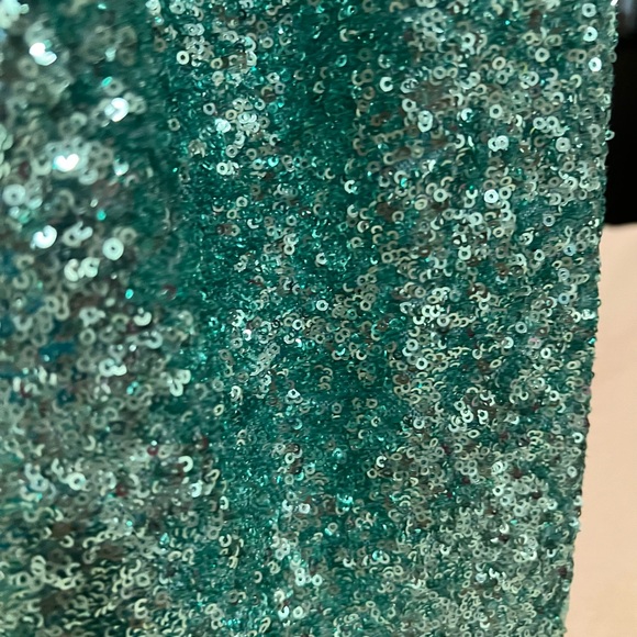 INC Sequin Teal Aqua Racerback Tank Size Medium - Picture 3 of 12